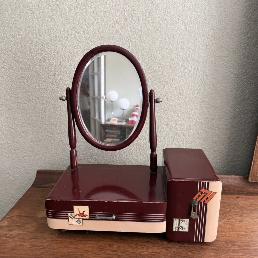 Vintage Japanese Kyodai Vanity – Jewelry Storage Mirror